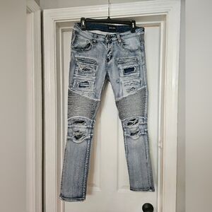 Black Premium Men's Jeans Skinny Flex 30/30,  Light Blue/ Dark Blue